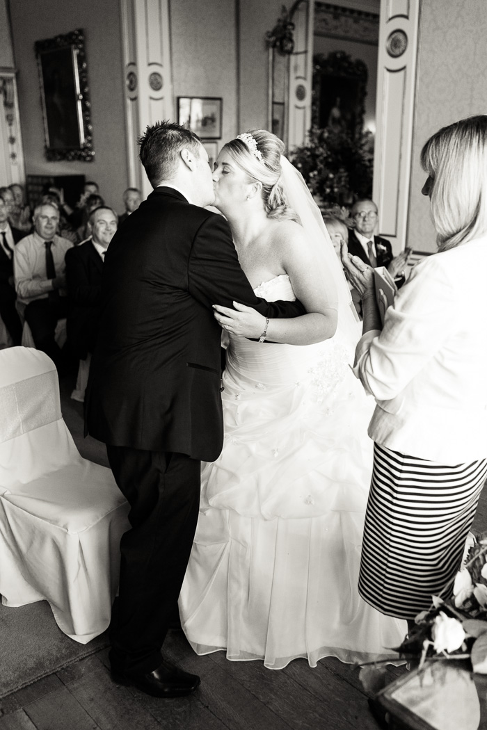 Bride & groom first kiss