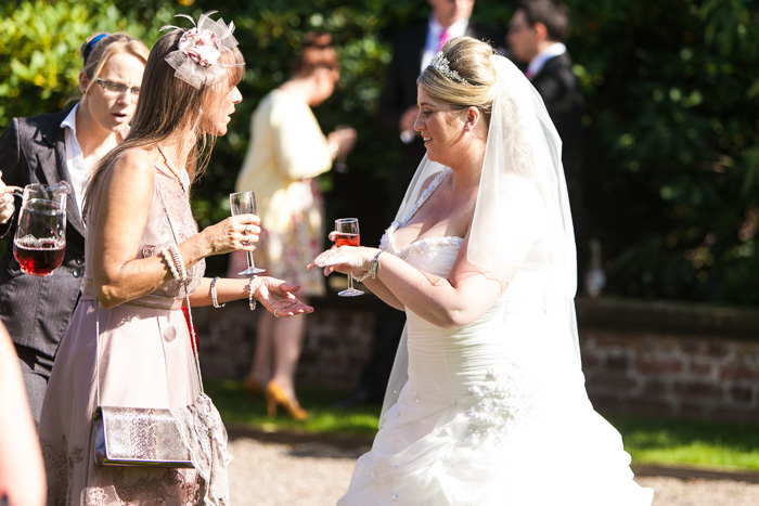 Wedding guests talking