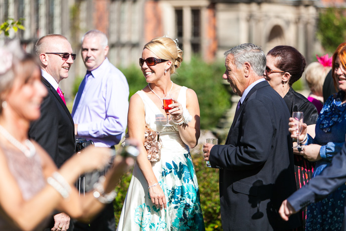 Wedding guests talking