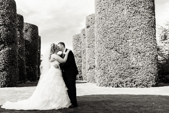 Bride & groom kissing