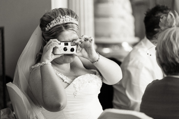 Bride taking picture