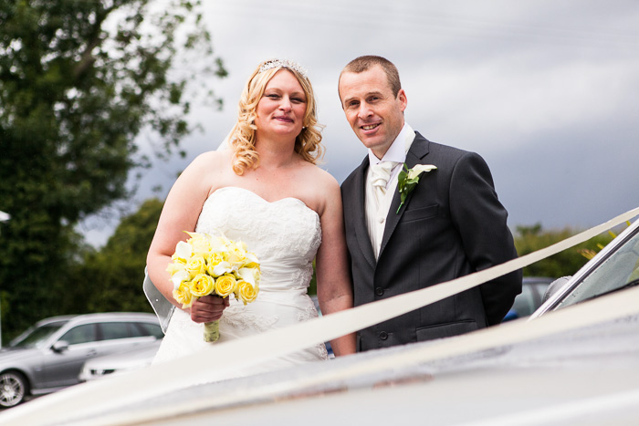 Bride and Groom Wedding Car