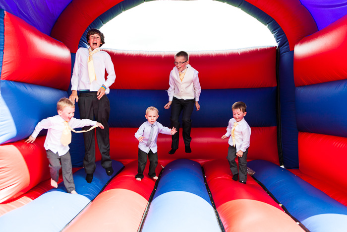 Children on bouncy castle