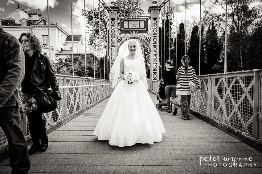 Bride on Queens Park Bridge