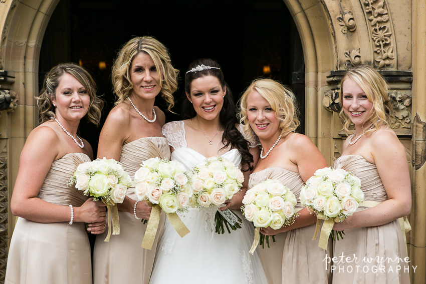 bride with bridemaids