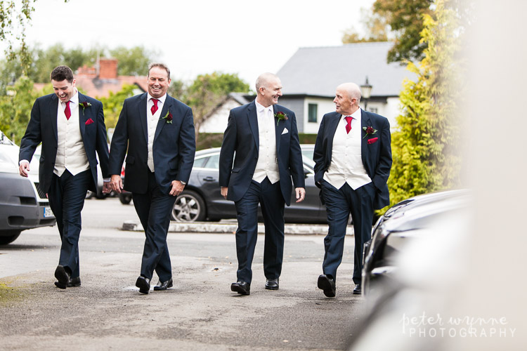 Groomsmen walking