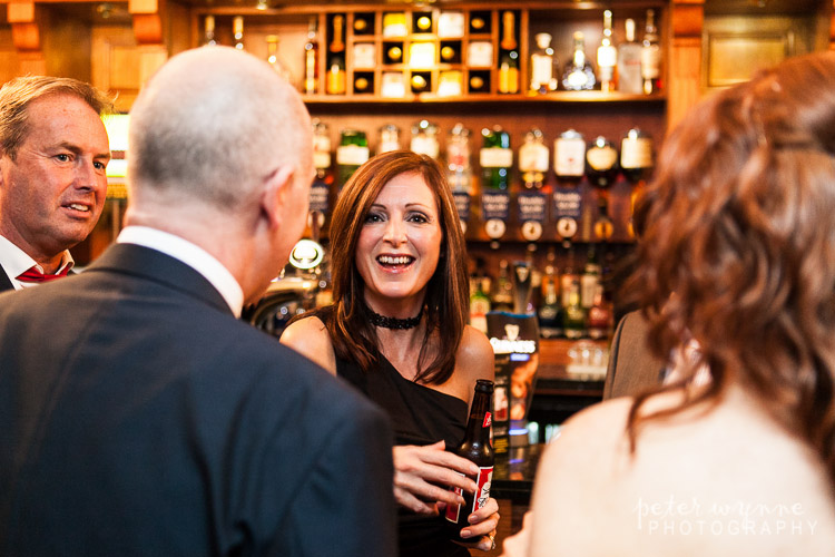 Wedding guests talking