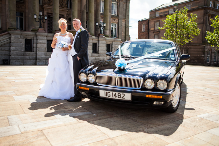 Bride & groom wedding car