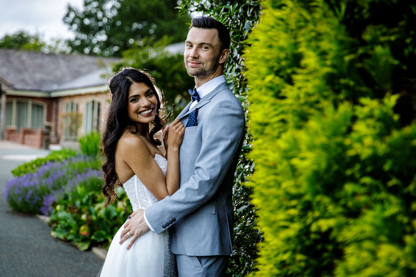 bride and groom portrait at colshaw hall