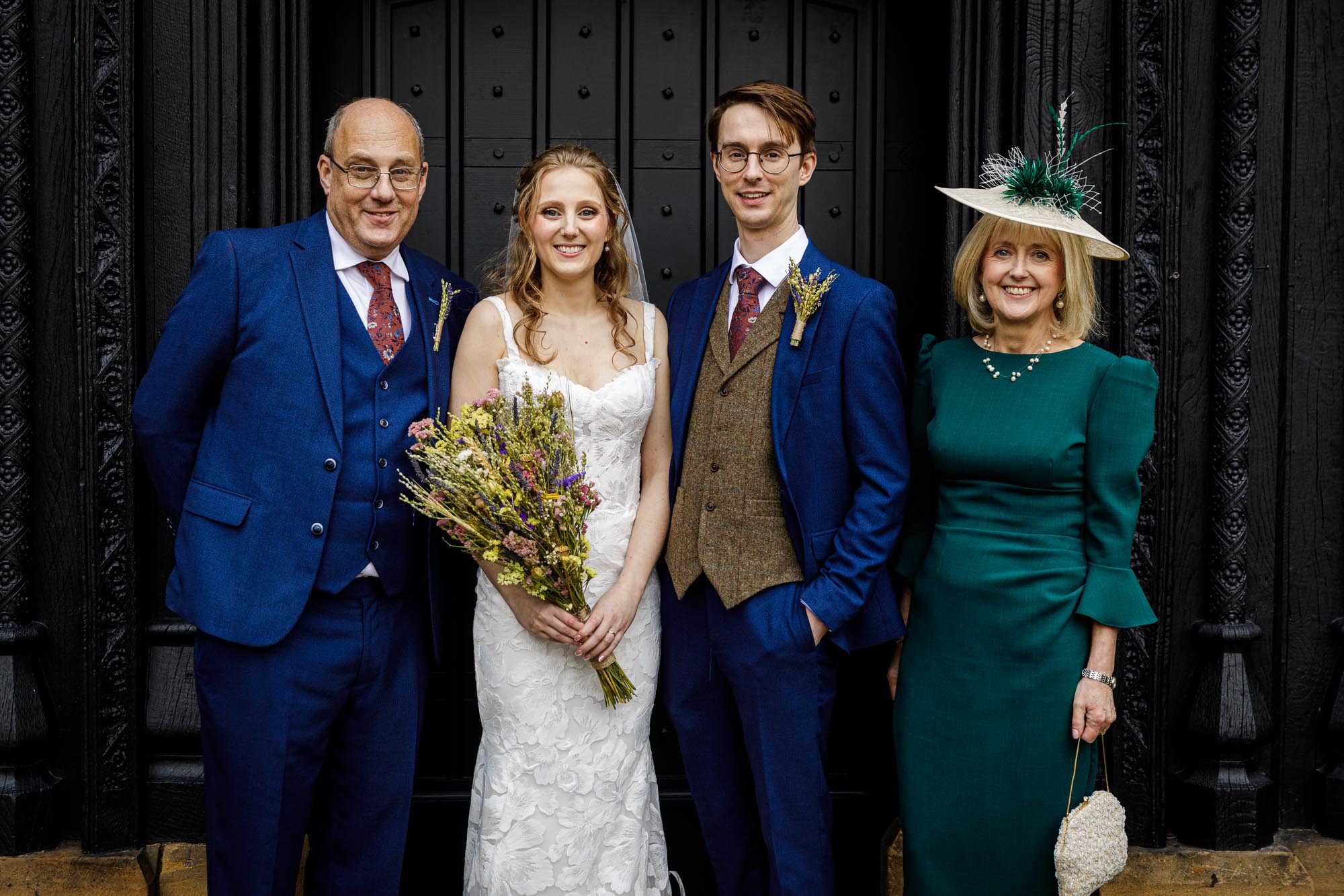 family group photo in front of hillbark hotel on the wirral